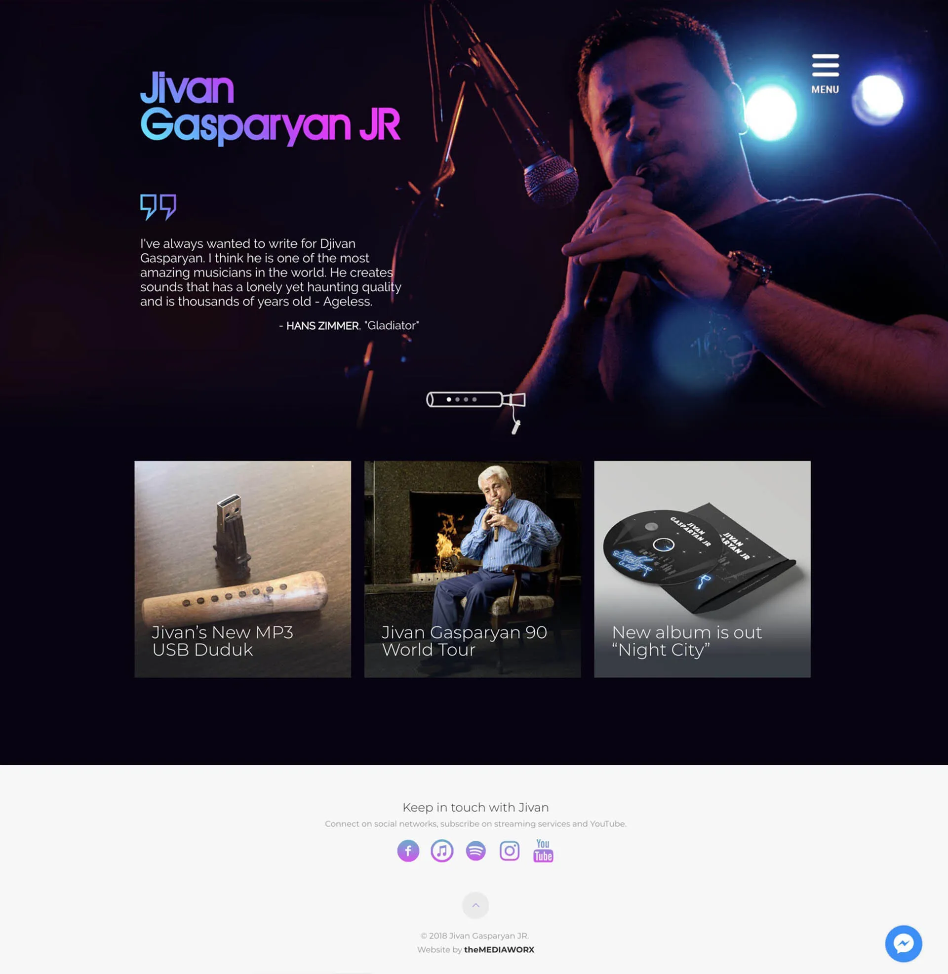 Jivan Gasparyan JR – MUSICAL LEGACY full page website screenshot
